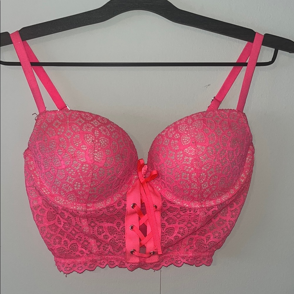 Victoria's Secret Hot Pink Lace Bra